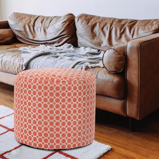  Textiles Textiles Tall Pouf Pyth Coral