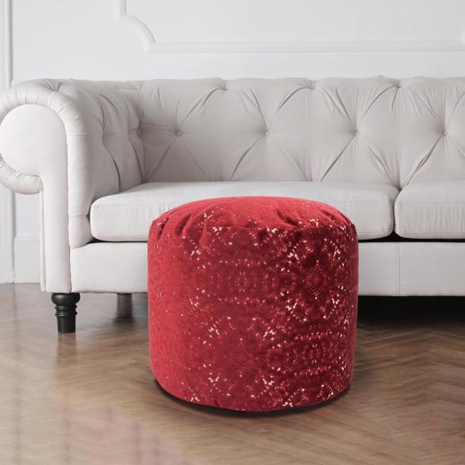  Textiles Textiles Round Tall Pouf Pisani Ruby