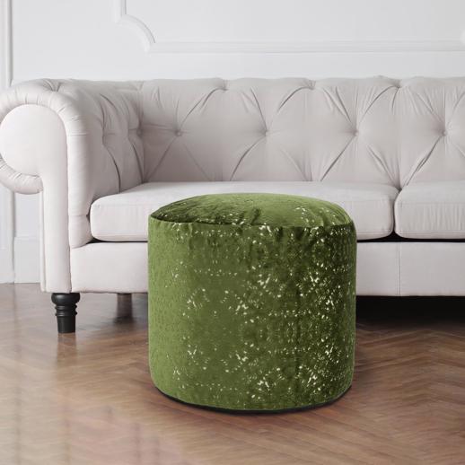  Textiles Textiles Round Tall Pouf Pisani Emerald