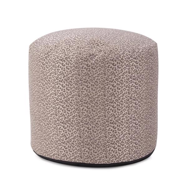 Vinyl Wall Covering Textiles Textiles Round Tall Pouf Lynx Taupe