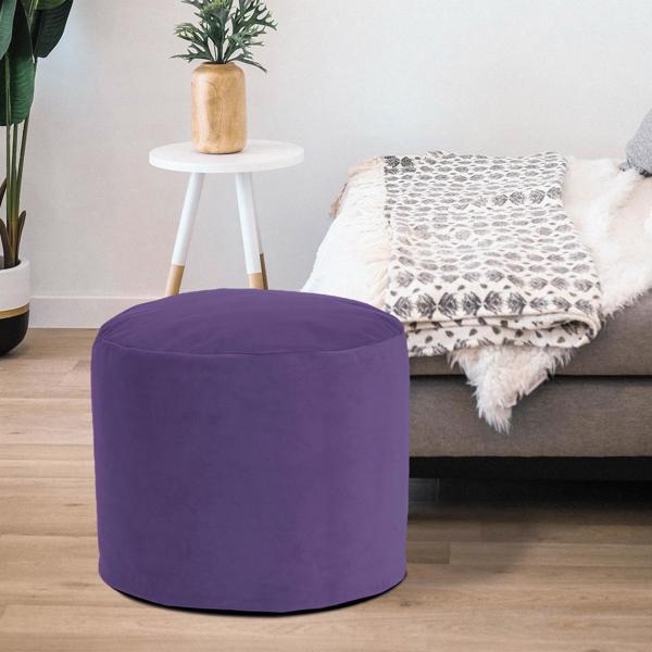 Vinyl Wall Covering Textiles Textiles Tall Pouf Bella Eggplant