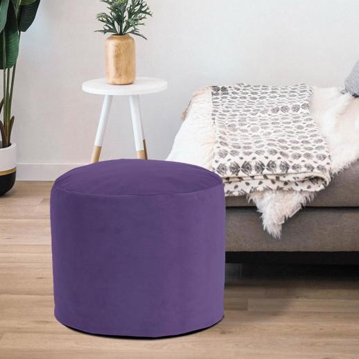  Textiles Textiles Tall Pouf Bella Eggplant