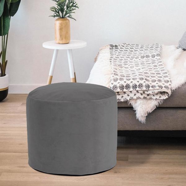 Vinyl Wall Covering Textiles Textiles Tall Pouf Bella Pewter