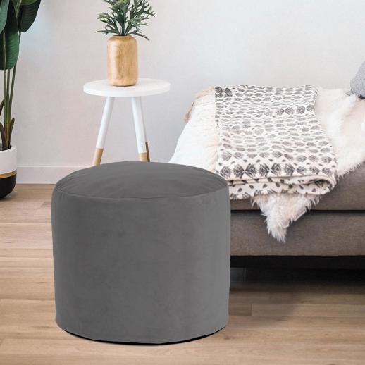  Textiles Textiles Tall Pouf Bella Pewter