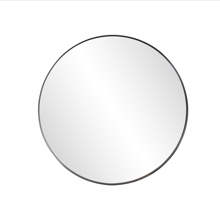 Steele Polished Black Round Mirror