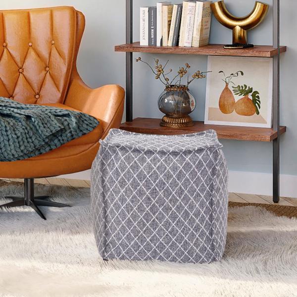 Vinyl Wall Covering Textiles Textiles Square Pouf Grille Royal