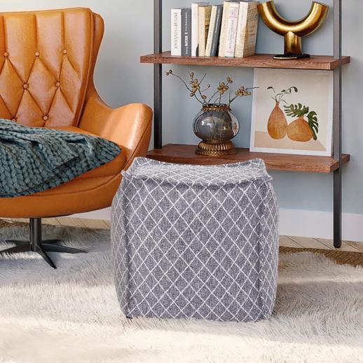  Textiles Textiles Square Pouf Grille Royal