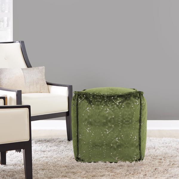 Vinyl Wall Covering Textiles Textiles Square Pouf Pisani Emerald
