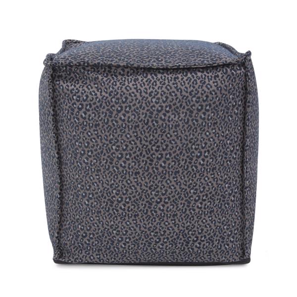 Vinyl Wall Covering Textiles Textiles Square Pouf Lynx Indigo