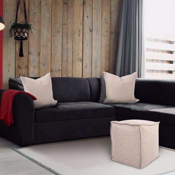 Vinyl Wall Covering Textiles Textiles Square Pouf Panama Sand