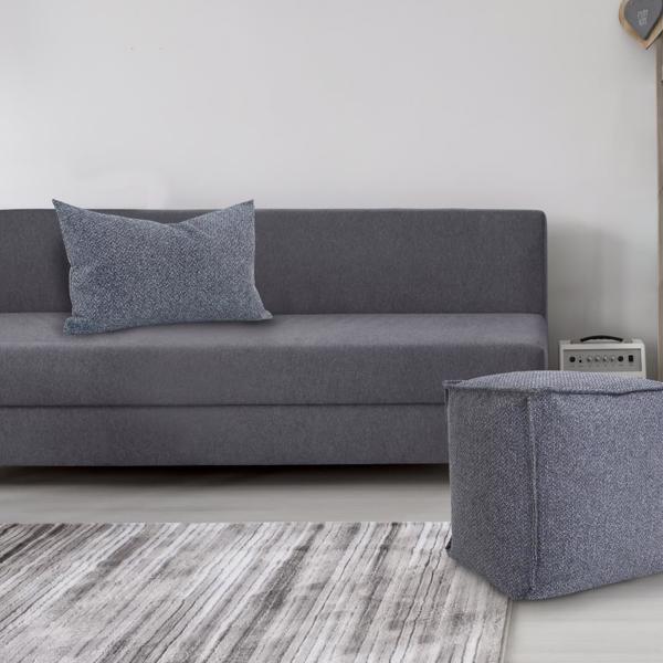 Vinyl Wall Covering Textiles Textiles Square Pouf Panama Indigo