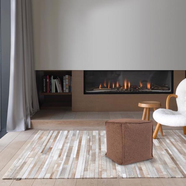 Vinyl Wall Covering Textiles Textiles Square Pouf Panama Chocolate