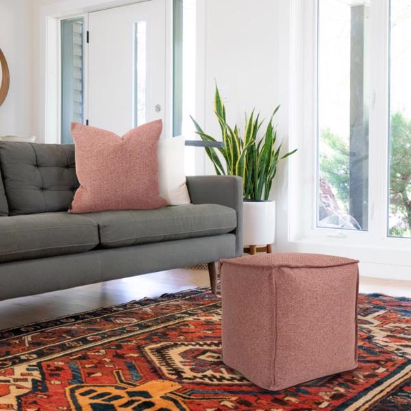 Vinyl Wall Covering Textiles Textiles Square Pouf Panama Rose