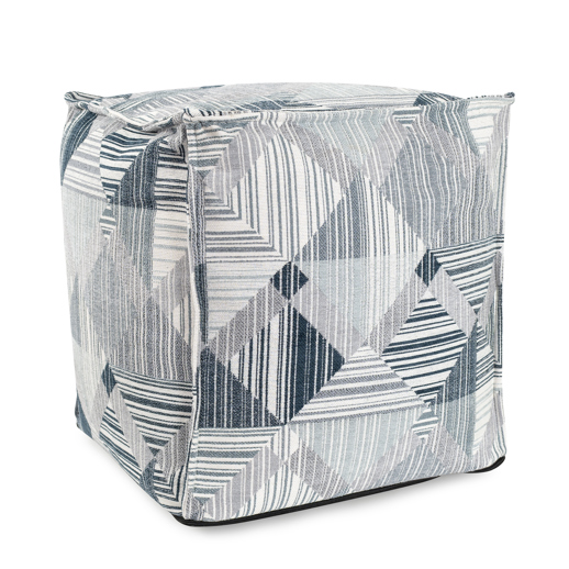  Textiles Textiles Prisma Navy Square Pouf