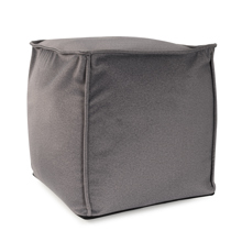Qivuit Gray Square Pouf
