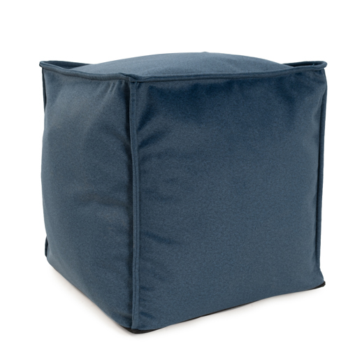  Textiles Textiles Qivuit Blue Square Pouf