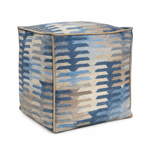  Textiles Textiles Navajo Navy Square Pouf