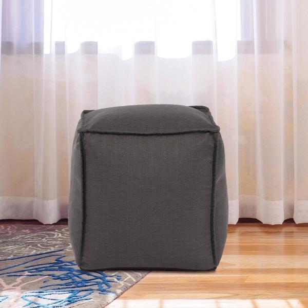 Vinyl Wall Covering Textiles Textiles Square Pouf Sterling Charcoal