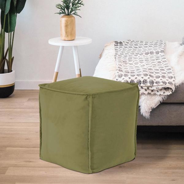 Vinyl Wall Covering Textiles Textiles Square Pouf Bella Moss