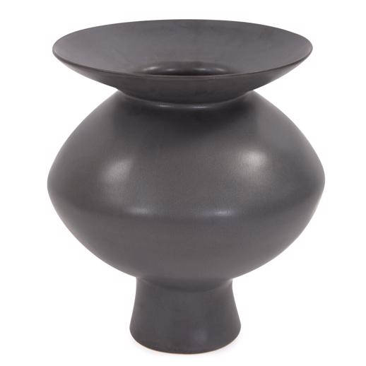  Accessories Accessories Graphite Ceramic Flared Vase, Medium