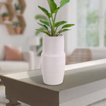 Marrakesh White Ceramic Tapered Vase, Small
