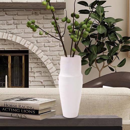  Accessories Accessories Marrakesh White Ceramic Tapered Vase, Large