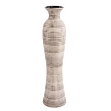 Tall Ceramic Neutral Striped Vase