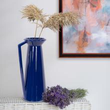 Bella Sapphire Blue Short Ceramic Pitcher