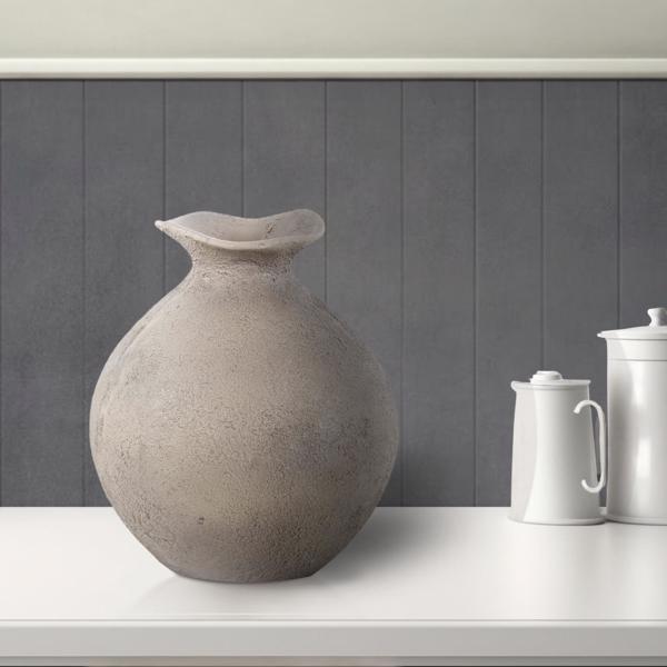 Vinyl Wall Covering Accessories Accessories Textured Blanton Taupe Rounde Vase
