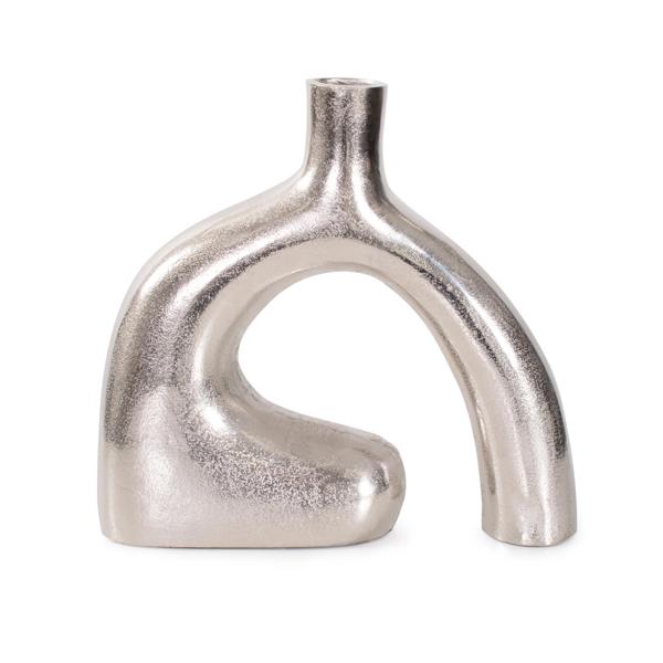 Vinyl Wall Covering Accessories Accessories Shirin- Polished Silver Reverse Vase in Cast Aluminum- Short
