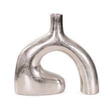 Shirin- Polished Silver Reverse Vase in Cast Aluminum- Tall