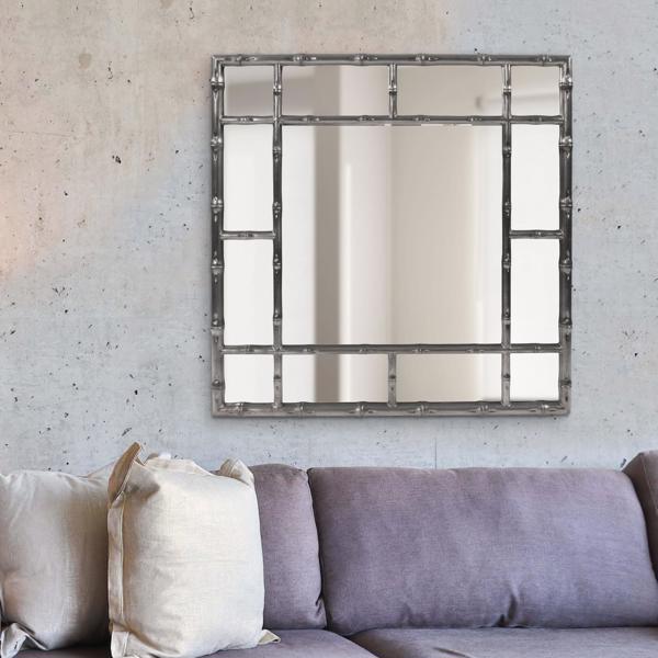 Vinyl Wall Covering Mirrors Mirrors Bamboo Mirror - Glossy Charcoal