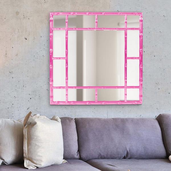 Vinyl Wall Covering Mirrors Mirrors Bamboo Mirror - Glossy Hot Pink