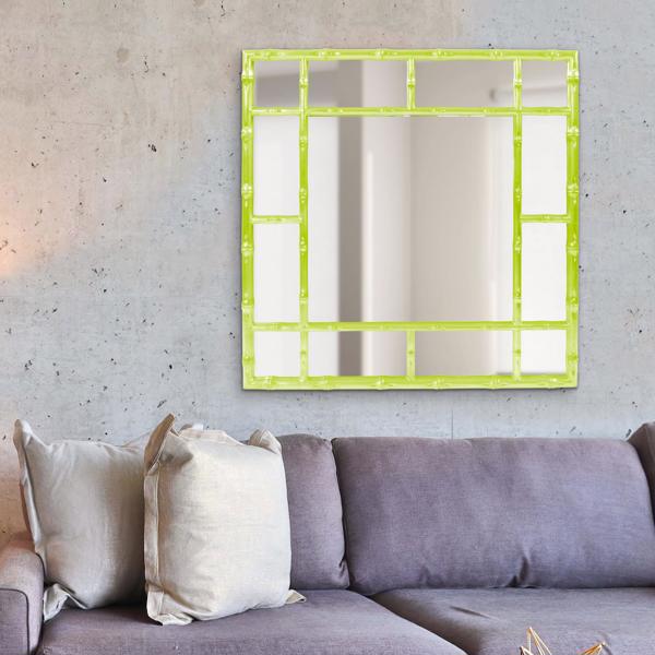 Vinyl Wall Covering Mirrors Mirrors Bamboo Mirror - Glossy Green