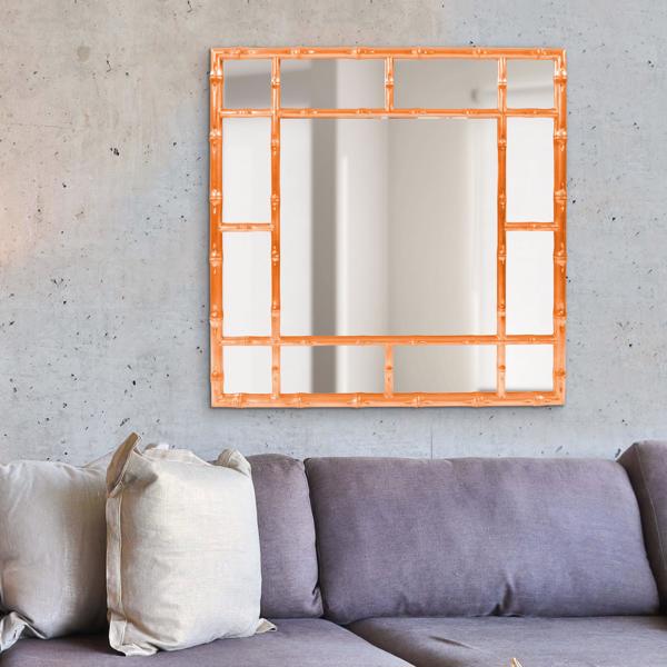 Vinyl Wall Covering Mirrors Mirrors Bamboo Mirror - Glossy Orange