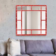 Bamboo Mirror - Glossy Red