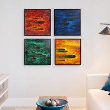 Comet Blue Flare Hand Painted Original Art