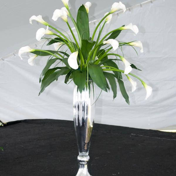 Vinyl Wall Covering Accessories Accessories Fluted Hand-Blown Silver Glass Vase Large