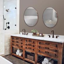 Van Buren Brushed Brass Round Mirror