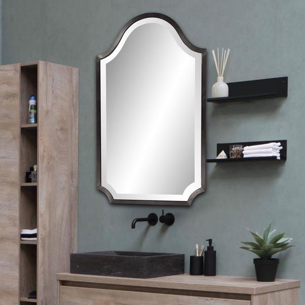 Vinyl Wall Covering Mirrors Mirrors Bosworth Brushed Titanium Shield Mirror