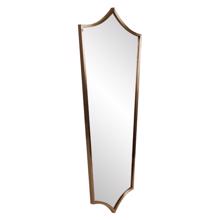 Antioch Brushed Brass Shield Mirror