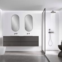 Steele Capsule Mirror in Brushed Silver