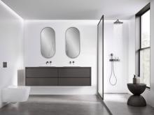 Steele Capsule Mirror in Brushed Silver