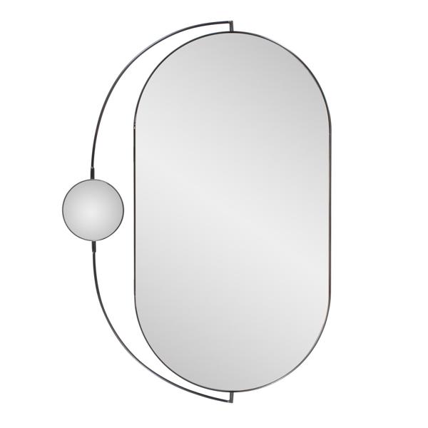 Vinyl Wall Covering Mirrors Mirrors Janik Stainless Steel Double Vanity Mirror- Brushed  Black