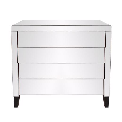  Accent Furniture Accent Furniture Mirrored 4 Drawer Cabinet