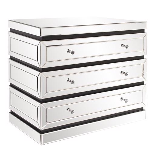  Accent Furniture Accent Furniture 3-Tiered Mirrored Cabinet w/ Drawers