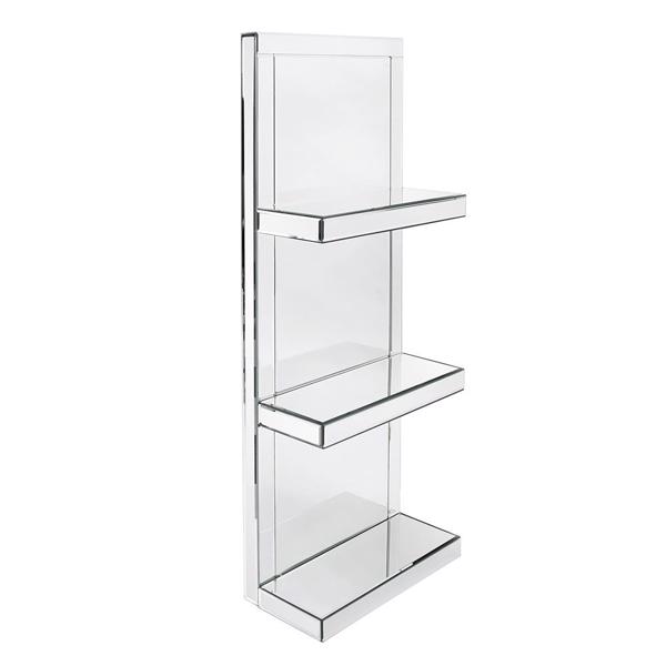 Vinyl Wall Covering Accent Furniture Accent Furniture Mirrored Shelf with 3 shelves