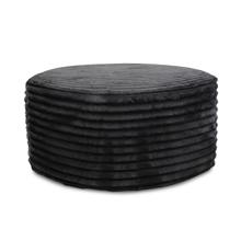Universal Round Ottoman Cover- Shar Pei Black