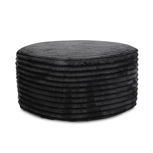  Accent Furniture Accent Furniture Universal Round Ottoman Cover- Shar Pei Black