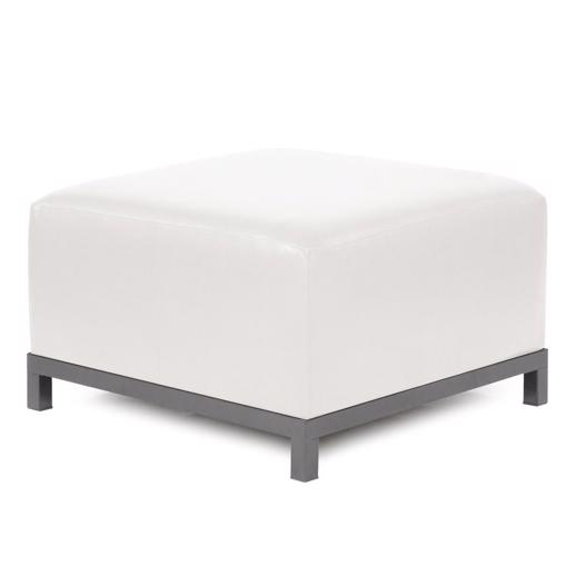  Accent Furniture Accent Furniture Axis Ottoman Avanti White Titanium Frame